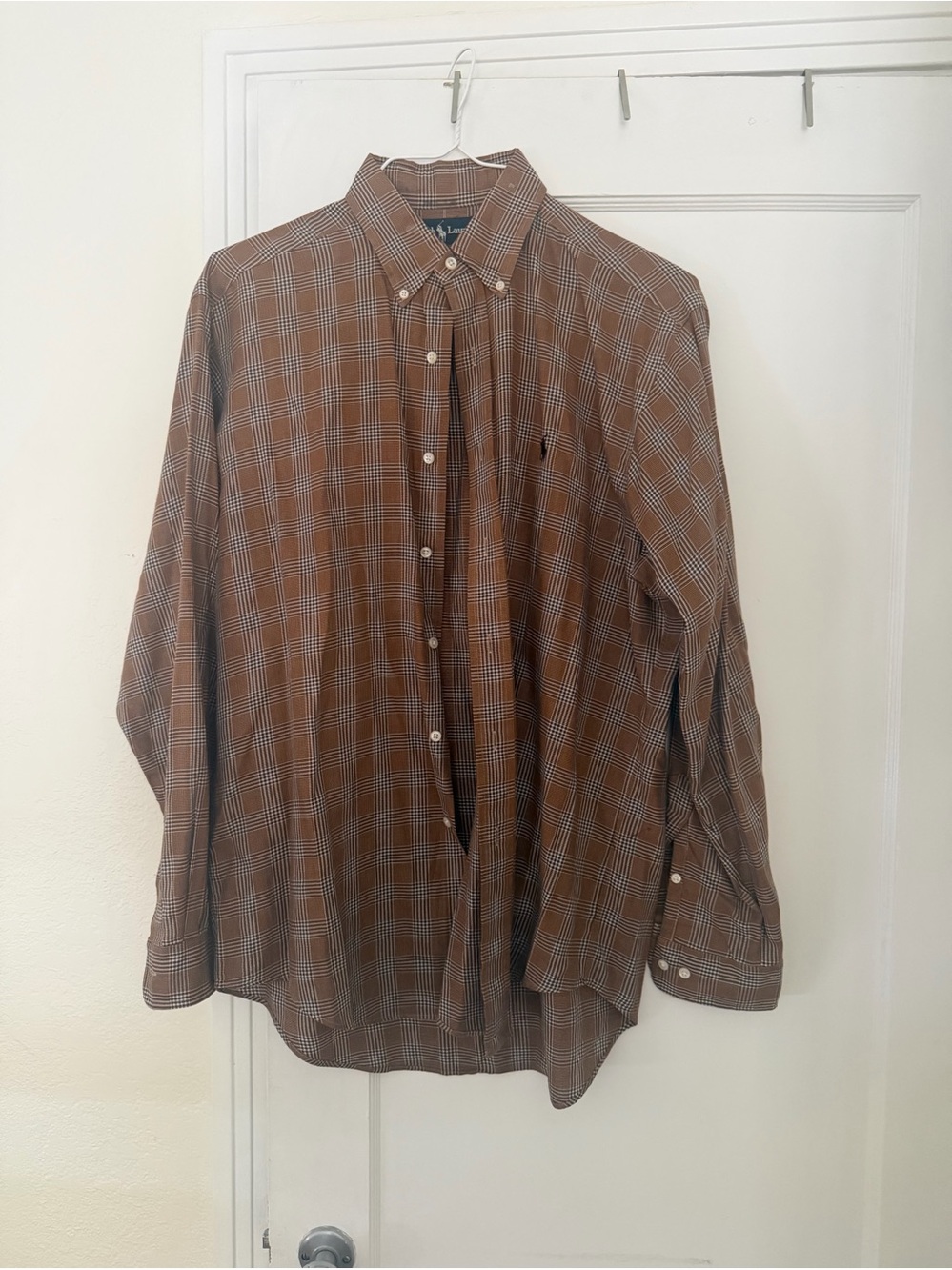 Ralph Lauren Brown Plaid Button-Down Shirt